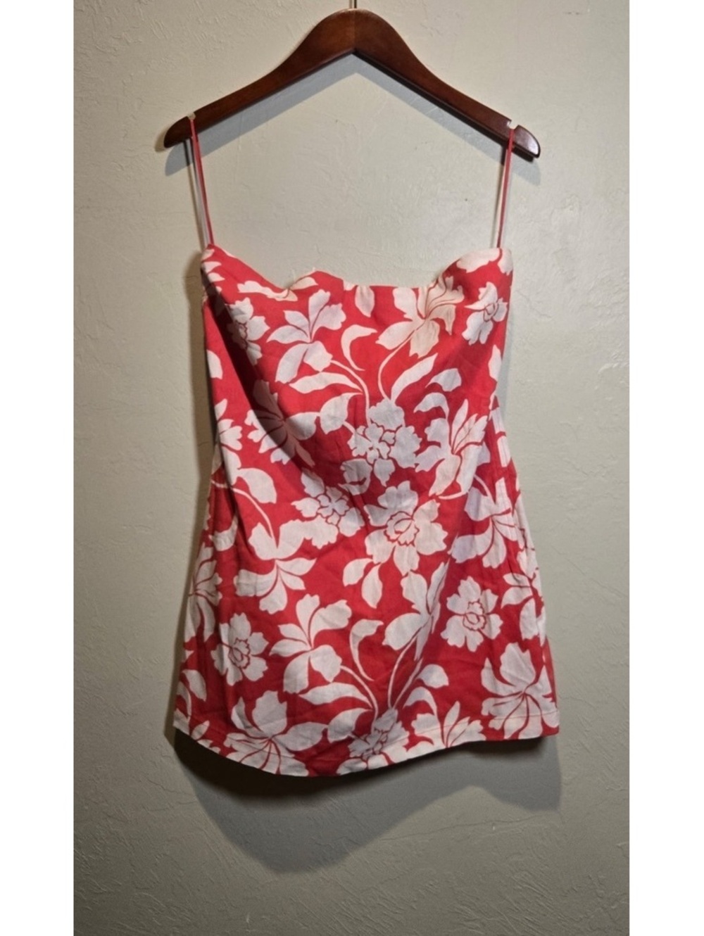 NWT Altar'd State Coral Pink Floral Print Cowl Neck Camisole Top XL